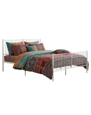 Białe metalowe łóżko industrialne 180x200 cm - Fiver w sklepie Edinos.pl