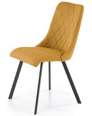 Musztardowe tapicerowane krzesło - Semir