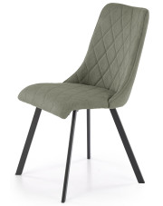 Tapicerowane oliwkowe krzesło metalowe - Semir w sklepie Edinos.pl