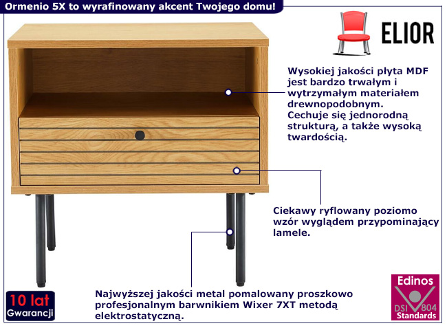 Szafka nocna z szufladą Ormenio 5X