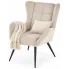 Beżowy fotel pikowany do salonu Arveno