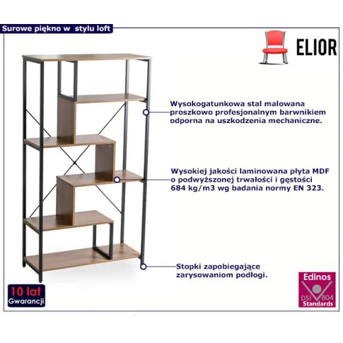 Nowoczesny otwarty regał orzech Diho