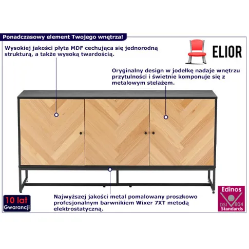 Komoda na nóżkach Sundio 3X