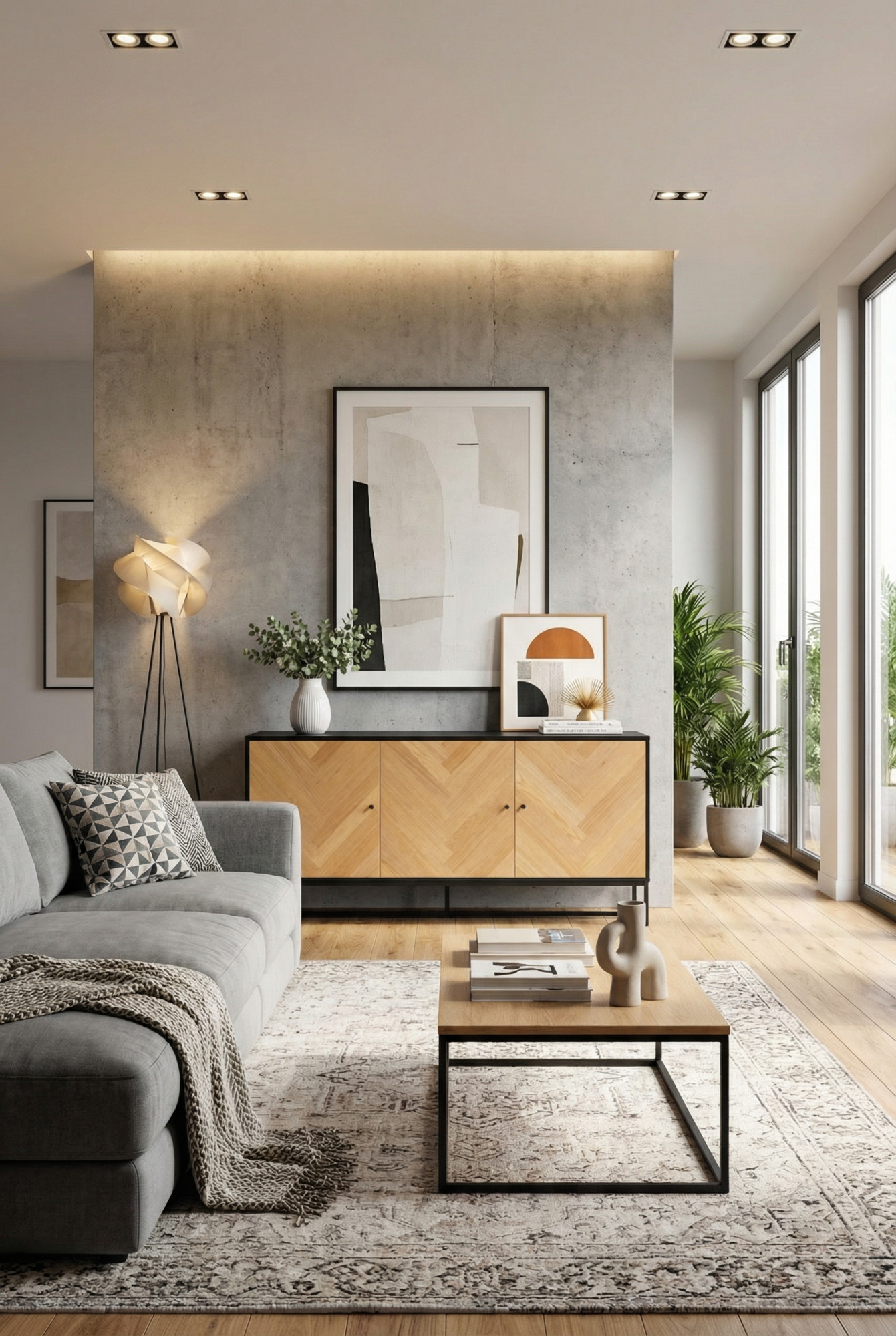 Aranżacja salonu nowoczesnego z wykorzystaniem komody Gemmi 3X