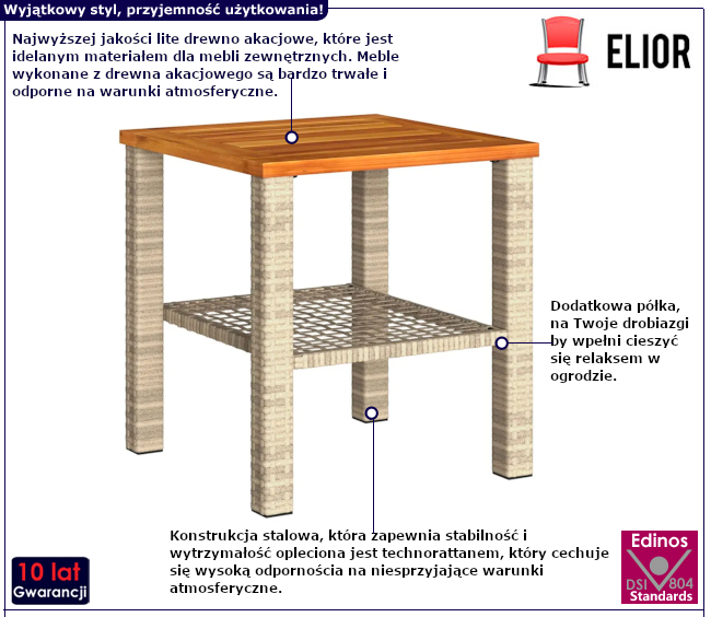 Stół do ogrodu Livers 4X