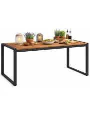 Brązowy drewniany stół ogrodowy - Flores w sklepie Edinos.pl