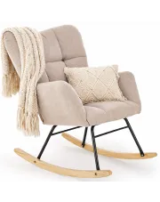 Beżowy pikowany fotel bujany - Zofis w sklepie Edinos.pl