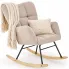 Beżowy pikowany fotel bujany - Zofis