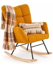 Musztardowy wypoczynkowy fotel bujany - Zofis w sklepie Edinos.pl
