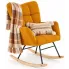 Musztardowy wypoczynkowy fotel bujany - Zofis