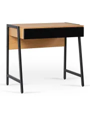 Metalowe biurko loft dąb naturalny + czarny - Monato w sklepie Edinos.pl