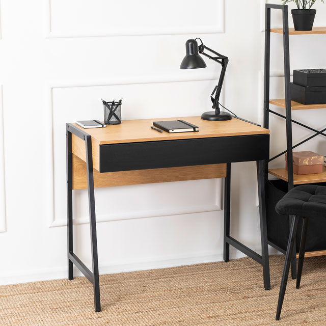 Proste małe biurko z szufladą w stylu loft Monato