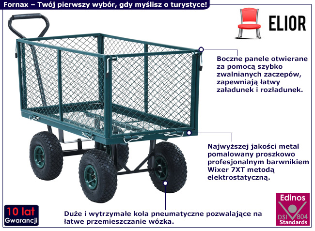 Zielony wózek ogrodowy Perilla