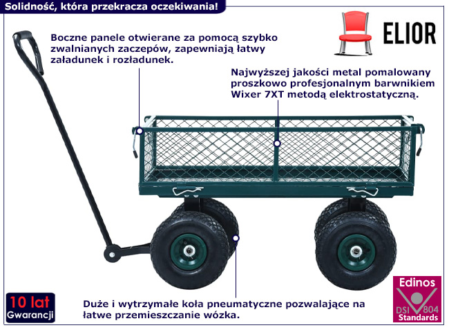 Zielony wózek ogrodowy Pavoxi