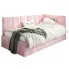 Różowe tapicerowane łóżko młodzieżowe 80x200 - Barnet 3X