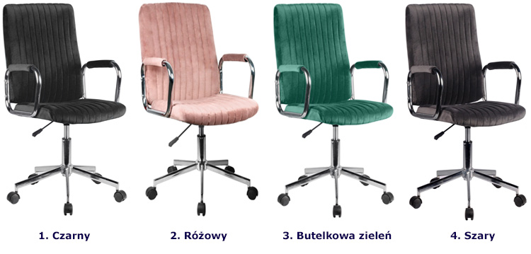 Warianty kolorystyczne krzesła obrotowego Tevors