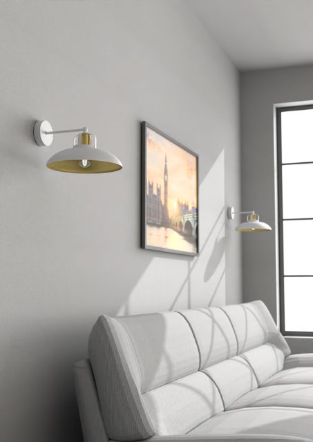 Biały metalowy kinkiet - K482-Ramona