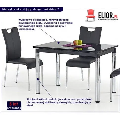 Fotografia Rozkładany stół Adelos - czarny z kategorii Stoły