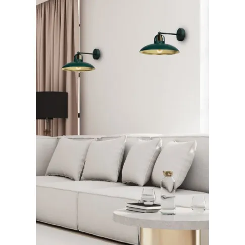 wizualizacja Zielono-złoty kinkiet metalowy - K482-Falso