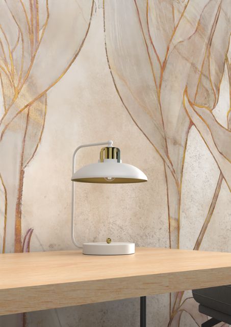 Biała lampa stołowa - V595-Selima