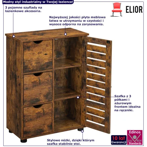 Szafka łazienkowa w stylu loft Vixini