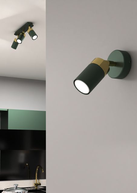 Zielona lampa ścienna - K470-Hawe