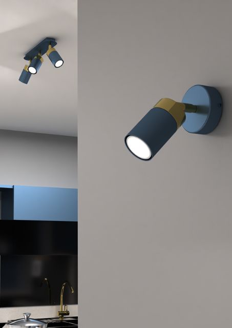 Niebieska lampa ścienna - K470-Fiorenzo