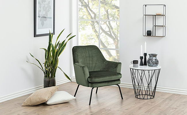 Zielony fotel wypoczynkowy Amili - do salonu
