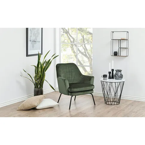 Zielony fotel Amili welurowy