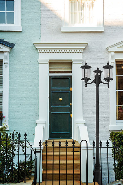 Czarna lampa stojąca potrójna do parku ogrodu A452-Akromi