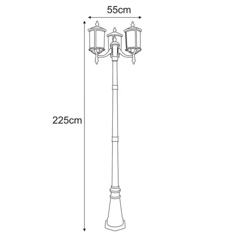 Wymiary latarni ogrodowej A452-Dixa