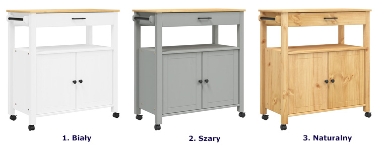Warianty kolorystyczne wózka kuchennego Vienne 3X