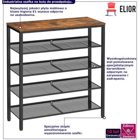 Regał na buty do przedpokoju w stylu loft Fiaxi