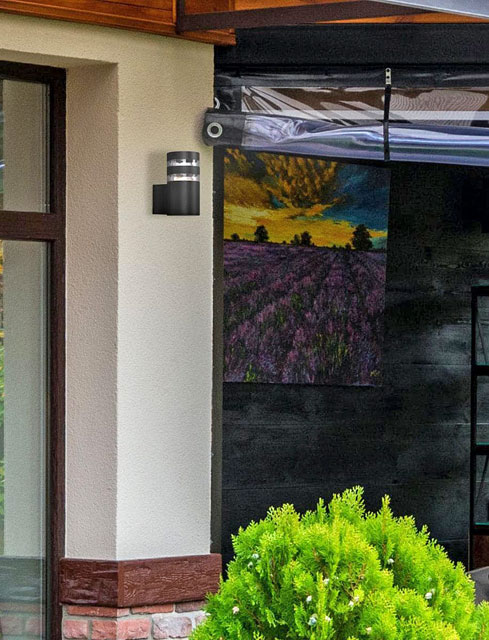 Czarny nowoczesny kinkiet ogrodowy A456-Erlina