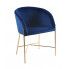 Zdjęcie produktu Tapicerowany fotel welurowy Ismen - niebieski.