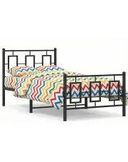 Czarne pojedyncze łózko metalowe 90x200 cm - Maneo w sklepie Edinos.pl