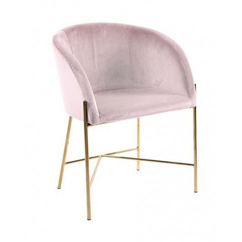 Zdjęcie produktu Welurowy fotel tapicerowany Ismen - różowy.