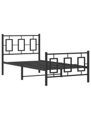 Czarne metalowe łóżko industrialne 100x200cm - Esenrti w sklepie Edinos.pl
