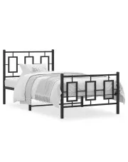 Czarne metalowe łóżko industrialne 100x200cm - Lenra w sklepie Edinos.pl