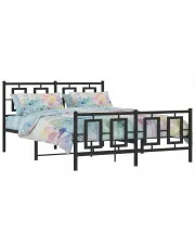 Czarne metalowe łóżko małżeńskie 160x200cm - Maneo w sklepie Edinos.pl