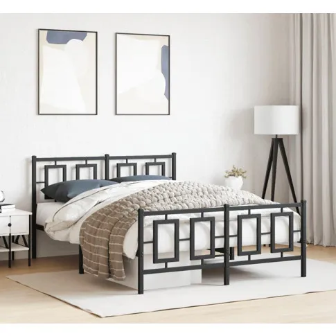 Czarne industrialne łóżko z metalu Esenti