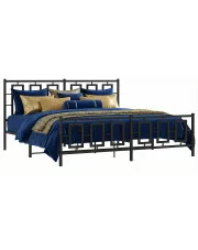 Czarne metalowe łóżko industrialne 180x200cm - Maneo w sklepie Edinos.pl