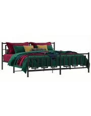 Czarne metalowe łóżko małżeńskie 200x200cm - Maneo w sklepie Edinos.pl