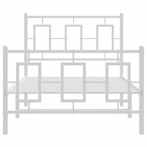 Białe łóżko metalowe Esenti