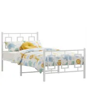 Białe metalowe łózko pojedyncze 90x200 cm - Maneo w sklepie Edinos.pl