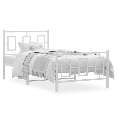 Białe pojedyncze łóżko metalowe Esenti