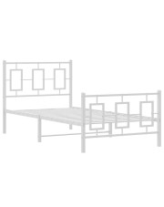 Białe metalowe łóżko jednoosobowe 100x200 cm - Esenti w sklepie Edinos.pl