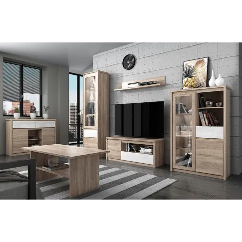 aranżacja z meblami sonoma biel Sentar