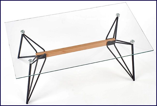 Prostokątny szklany stolik kawowy do salonu Lavir 2X