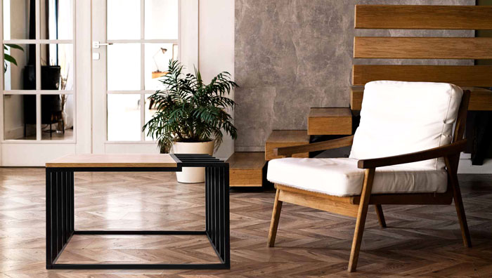 Loftowy unikatowy stolik kawowy w stylu loft Nario